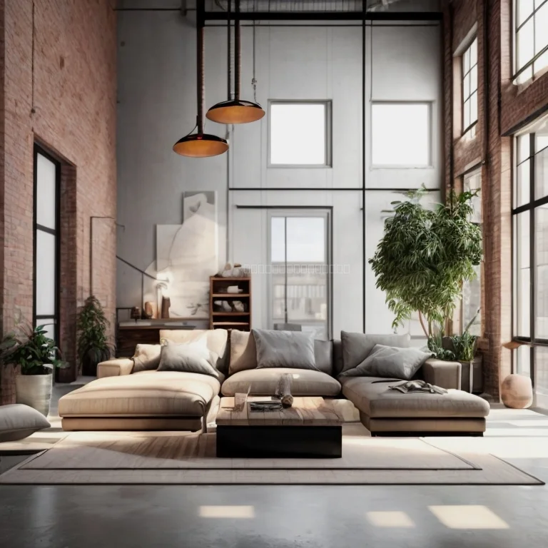Premium loft interior with modern furnishings
